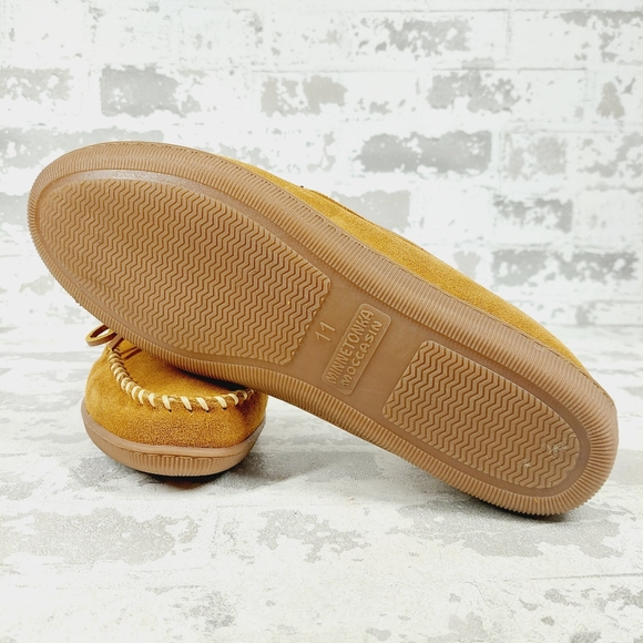 New Minnetonka Men's Suede Brown Softsole Driving Comfort Mocassins i559 - Picture 10 of 12